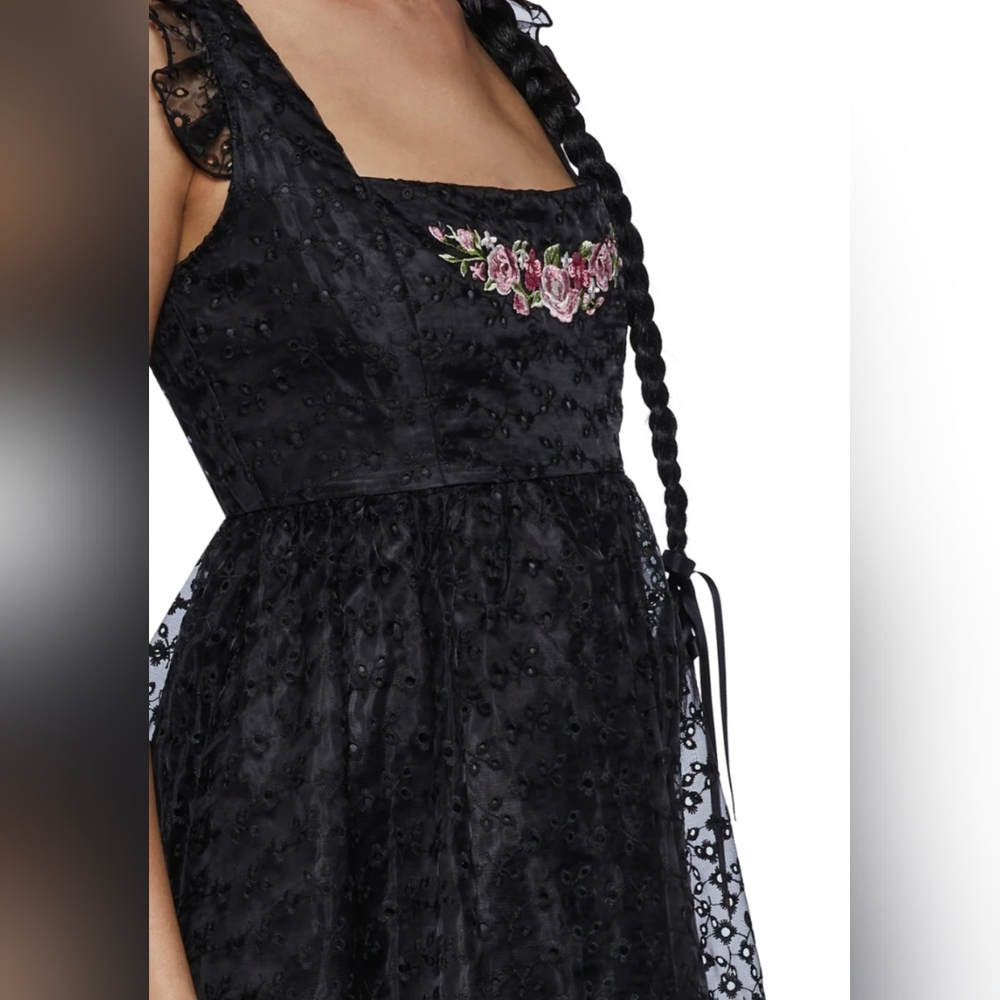dELiA*s Dolls Kill Black Embroidered Floral Maxi Dress - Picture 10 of 10